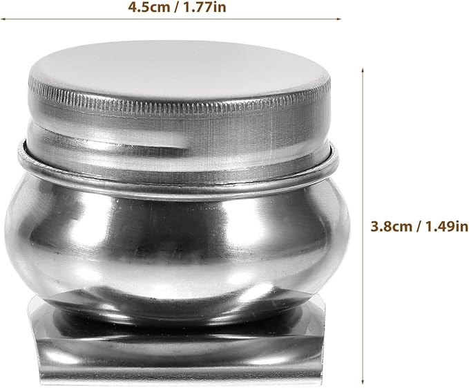 SEWACC 2pcs Stainless Steel Brush Cleaning Pot Lid Mouth Palette Cup for Oil Painting and Sturdy Dipper Container for Home Schools and Training Centers