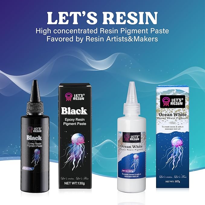 LET'S RESIN High Concentrated Black Epoxy Resin Pigment Paste, 100ml, Opaque Resin Dye for Art, River Table, Jewelry Making, Coasters