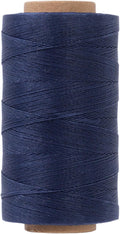 Thin Round Waxed Thread 0.45mm, 600 Yards, Dark Blue, Light Duty Polyester Wax Coated String for Leather Sewing, Upholstery, Beading, Micro Knotting, Bracelets and Macrame Jewelry Making