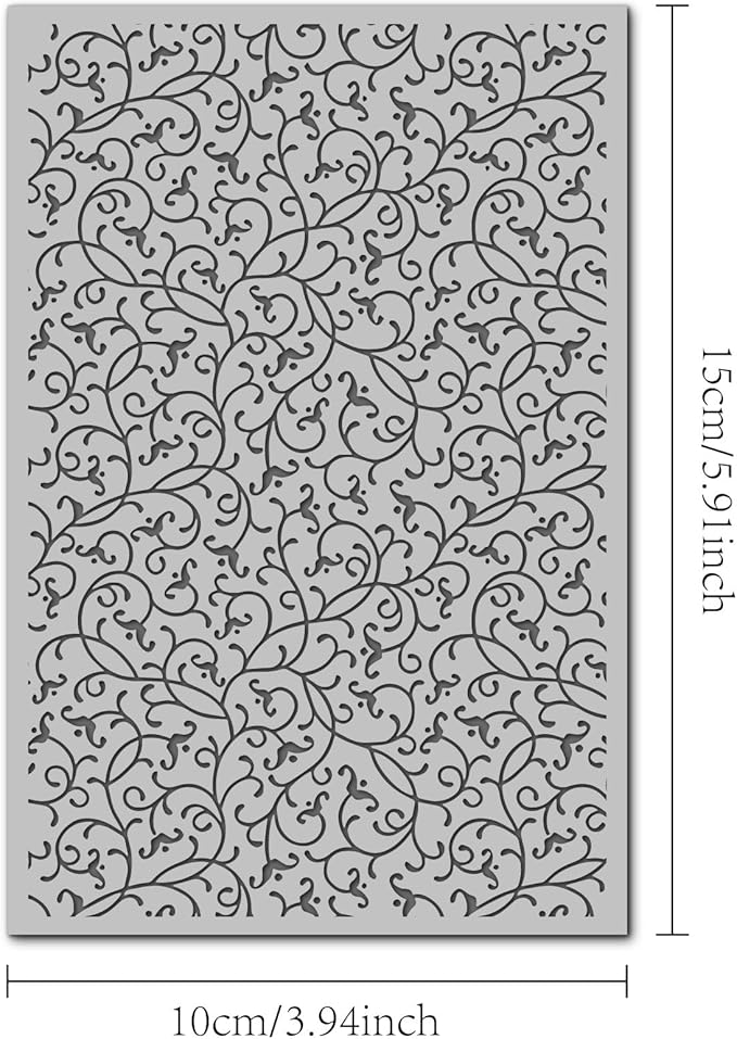 Arbuya Swirls Polymer Clay Texture Mat for Earrings Jewelry Making, Filigree Flowers Clay Texture Sheets for Polymer Clay Projects Floral Stamps for Clay Earrings Tools