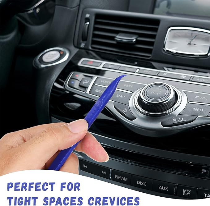 Minatee 18 Pieces Non-scratch Plastic Scraper Tool Multi-purpose Carbon Fiber Pen-shaped Plastic Scraper for Cleaning Small and Narrow Space(Blue)
