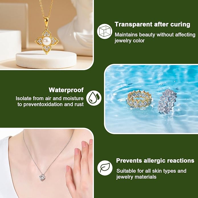 50ml Jewelry Protective Coating, Jewelry Sealant Tarnish Protection Maintain Brilliant Luster, Against Wear & Oxidation, Suitable for Metals, Gemstones