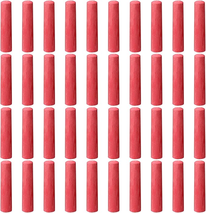 40 Pcs Sidewalk Chalks for Kids Non Toxic Jumbo Chalk for Party Gift Outdoor Art Classroom Play Painting (Red)