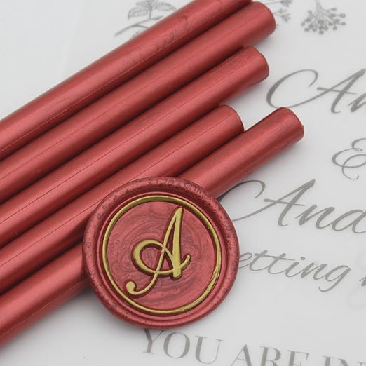 Wine Red Wax Seal Sticks 26pcs, Andotopee Glue Gun Wax Seal Sticks for Wax Seal Stamp, Premium Sealing Wax for Envelope Letter Seal Wedding Invation Craft Adhesive, Great Gift Ideas (Mini Size)