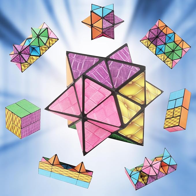 Fidget Blocks: Infinity Cubes Magic Cube Cool Stuff Gadgets Things Unique Birthday Gifts Boys Girls Kids Adults Anxiety Stress Relief Sensory Toy Fidget Blocks Colorful, Medium