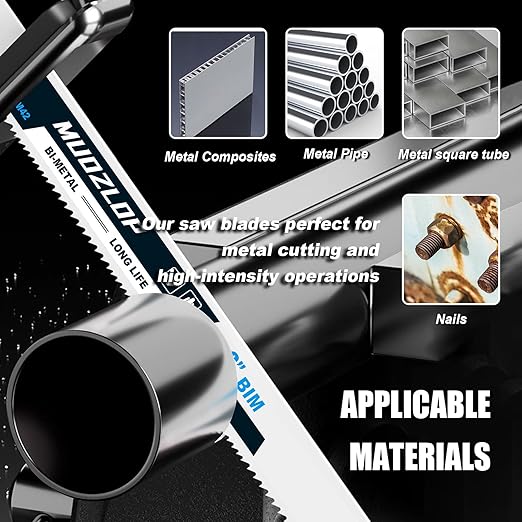 25 Pack 6 inch Reciprocating Saw Blades Set,14/18 TPI High Carbon Saw Blades, Metal Saw Blades with Organizer Case (25, 14/18TPI/150mm)