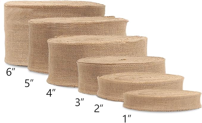 KINJOEK 2 Inch Wide 27 Yards Burlap Ribbon - Natural Jute Fabric for Christmas Wedding Gifts, DIY Crafts and Decoration