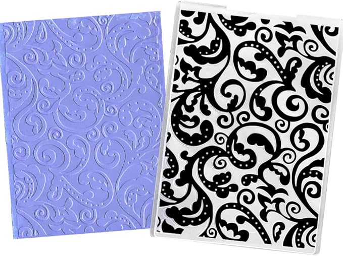 Hying 3-D Textured Impressions Background Embossing Folder, Flower Pattern Plastic Embossing Folder Template for Card Making Scrapbooking Paper Craft Album Stamps DIY Décor