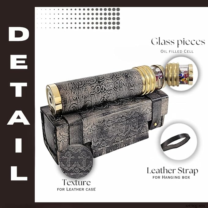J. Scott London Handmade Liquid Kaleidoscope Brass Kaleidoscope for Educational Vintage Collection Gift for Kids and Adults