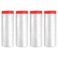 uxcell Pre-Taped Masking Film, 7.9ft x 66ft High-Tack Painters Tape Plastic Drop Cloth with High-Tack Painters Tape for Painting Protection Red 4Pcs