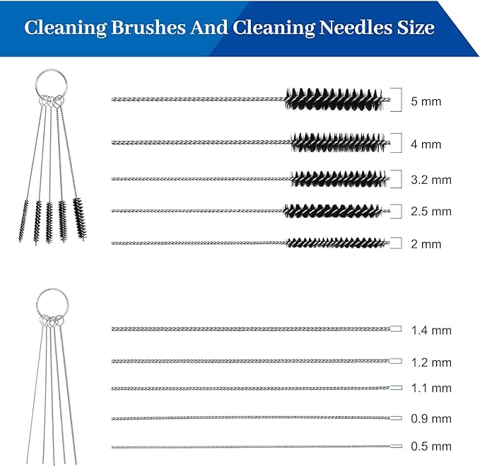 JOYABEST Multi-Purpose AirbrushCleaning Pot Airbrush Washing kit,with Spray GunCarburetorCleaning Tool Set,5 Cleaning Needles + 5 Nylon Brushes + 1 Repair Tool for Removing Nozzle Paint, Dirt