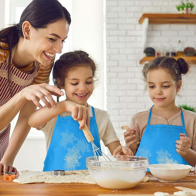 12 Pieces Light Blue Painting Aprons for Kids With 2 Roomy Pockets - Art, Painting Activity, Kitchen, Crafts