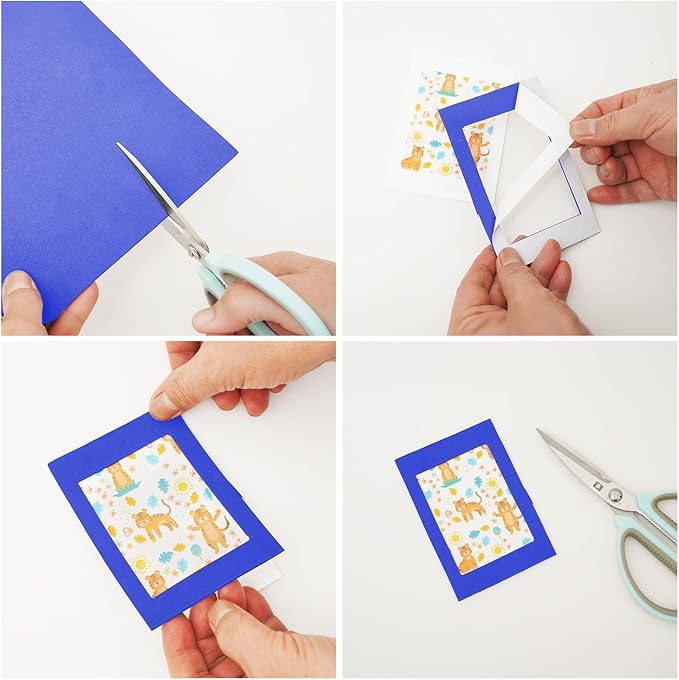 MEARCOOH Self Adhesive Foam Sheets, Blue 9x12 Inch 2mm Sticky Eva Foam Paper for Crafts Cardmaking Photo Frames Classroom Scrapbooking Christmas Crafts (Blue 10 Sheets)