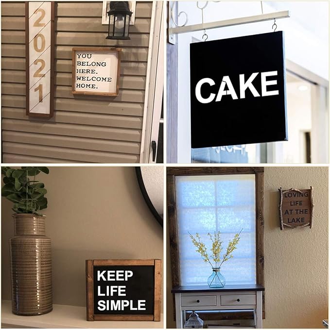 Alphabet Letter and Number Stencils 8 Inch - 40 Pack Large Letters and Numbers Stencil Templates with Signs for Painting on Wood, Reusable Letter Stencils for Chalkboard Signs & Wood Wall Art