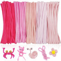 500PCS Pipe Cleaners Craft - Pink Pipe Cleaners Craft Bulk Supplies,Chenille Stems for Kids and Adults DIY Arts Crafts Project