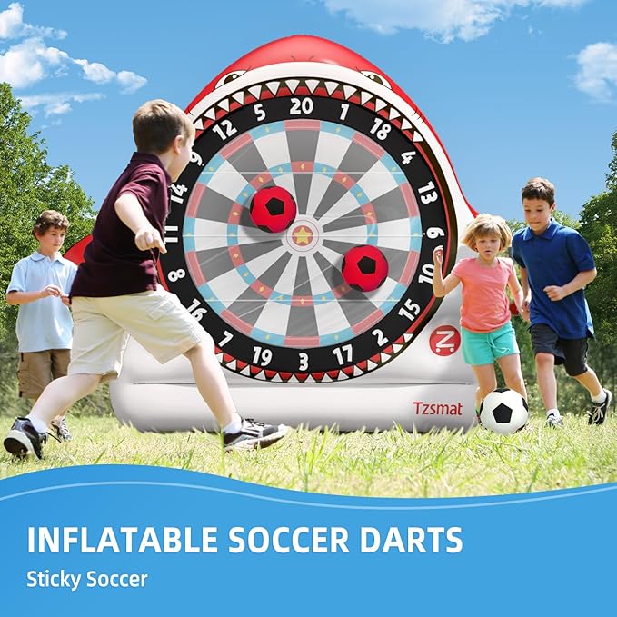 Inflatable Giant Kick Darts - Jumbo Soccer Dartboard Game- Big Carnival Games - Giant Outdoor Games - Giant Yard & Lawn Game for Kids & Adults