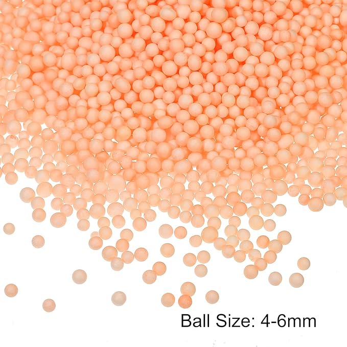 MECCANIXITY Foam Beads Foam Balls 4-6mm for Wedding and Party Decorations, Tiny Packing Balls, Arts DIY Crafts Supplies (Orange,1 Pack Approx 5000pcs)