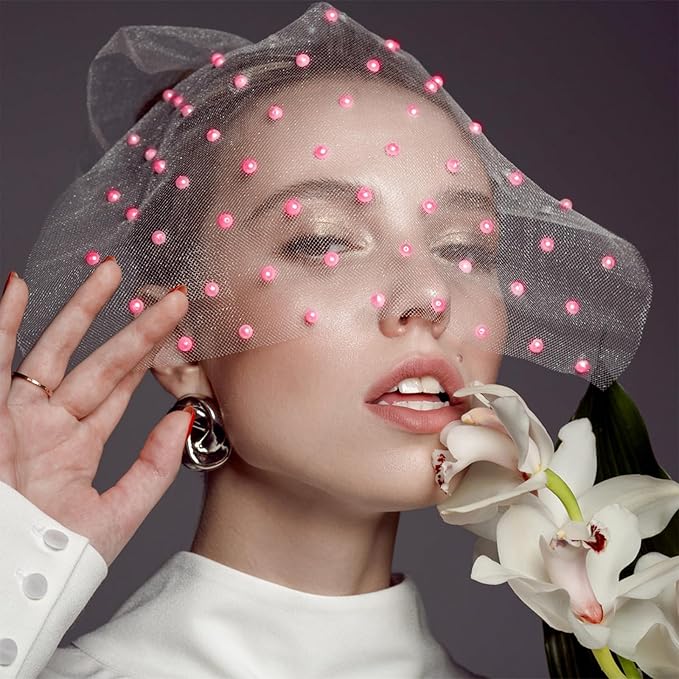 2000+pcs 12 Sheets Self Adhesive Pearl Stickers for Hair, Face, Makeup, Eye, Nail, Crafts, 3mm, 4mm, 5mm, 6mm (Pink)