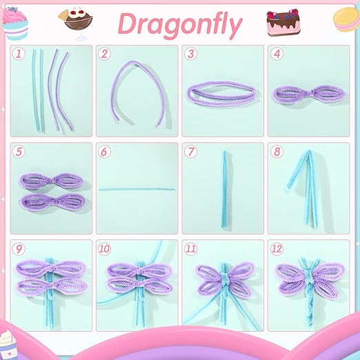 DaisyInner 700 Pcs Halloween Fall Pipe Cleaners Craft Bulk Pastel Chenille Stems Flower DIY Gradient Colored Fluffy for School Classroom Thanksgiving Christmas Party Supplies(Macaron Color)