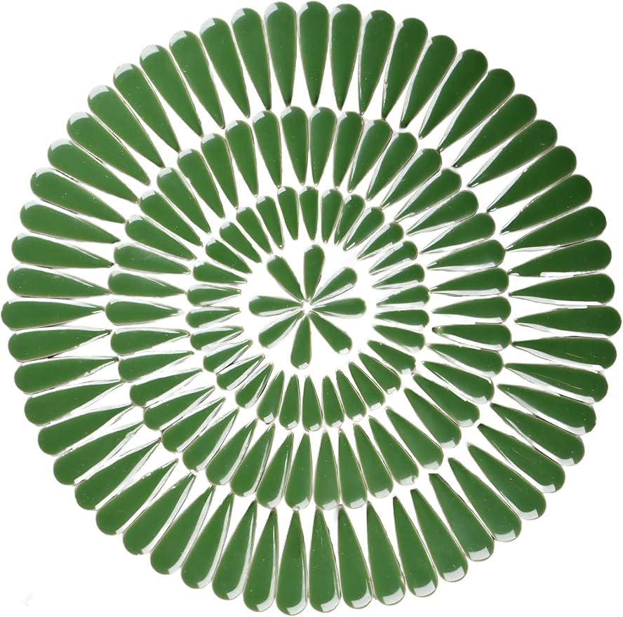 200g Petal Droplet Shaped Ceramic Mosaic Tiles for Crafts, Vibrant Colors, Ceramic Tiles for Mosaic Making Kits, DIY Arts and Crafts (Dark Green)