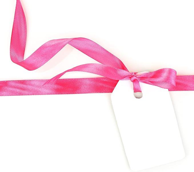 LIUYAXI Hot Pink Stain Ribbon, 5/8" X Continuous 50 Yards, Double Faced Fabric Ribbon Perfect for Gift Wrapping Wedding Birthday Party Christmas Hair Floral Craft Baby Shower