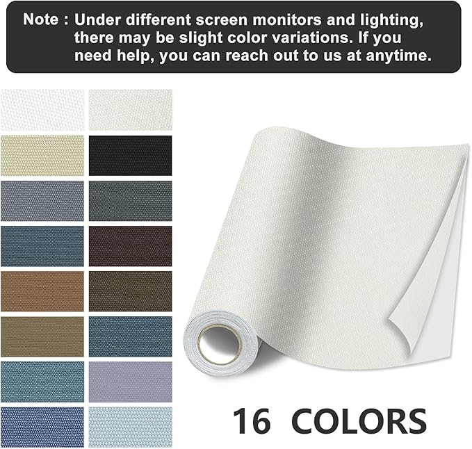 Canvas Repair Patch, 17X79 Inch Strong Sticky Fabric Repair Tape, Self-Adhesive Fabric Patch for Sofas, Tote Bags, Clothing, Car Seats, Furniture (White, 17X79 Inch)
