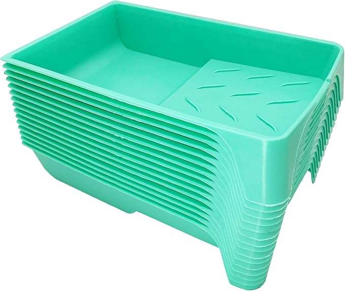 4 Inch Paint Tray, 15 Pack Plastic Paint Roller Tray, Heavy Duty Disposable Paint Pan, Sturdy Home Painting Supplies & Tools for Paint Rollers & Roller Brushes