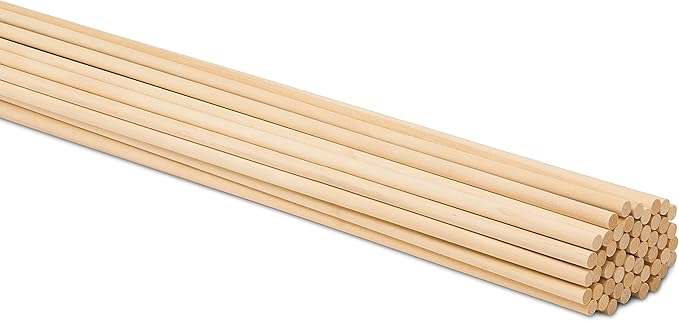 Dowel Rods Wood Sticks Wooden Dowel Rods - 5/16 x 24 Inch Unfinished Hardwood Sticks - for Crafts and DIYers - 50 Pieces by Woodpeckers