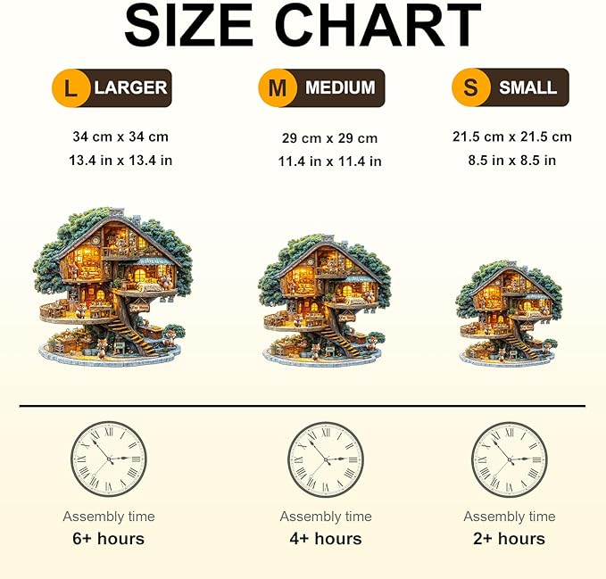 WOODBESTS Wooden Puzzles for Adults (270 Piece, L, 13.4 * 13.4in) Fox House Wood Puzzle Adult, Unique Wooden Animal Jigsaw Puzzles, Family Game and Birthday Gifts for Friend