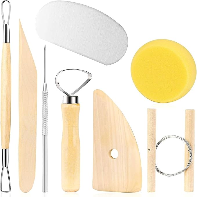 LINPHCEY 8Pcs Clay Sculpting Tools Set Perfect for Polymer Air Dry Modeling Clay Beginners & Professionals Ideal for DIY Pottery & Ceramics Tools for Clay Sculpey Sculpting & Crafting
