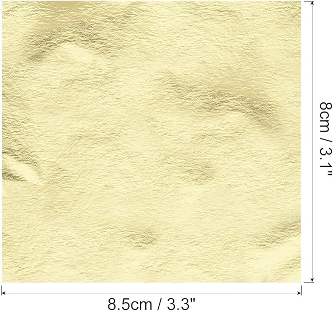 MECCANIXITY Gold Leaf Foil Sheet, Light Silver Leaf Papers, 3.3 x 3.1inch for Art Decoration, Sculptures, Painting, Pack of 100