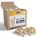 ALBO Wooden Dowel Pins 1/4 x 1-1/4 inch Fluted Wood Dowels Rods 200 Pack Hardwood Crafts Dowel Pegs
