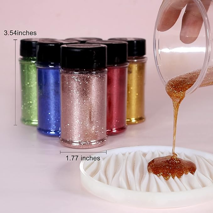 Renfio Ultra Fine Glitter Powder Metallic Resin Glitter 2.11 Oz (60g) PET Flakes Crafts Sequins 1/128" 0.008" 0.2mm Epoxy Chips Flakes for Tumblers Slime Decoration - Amethyst