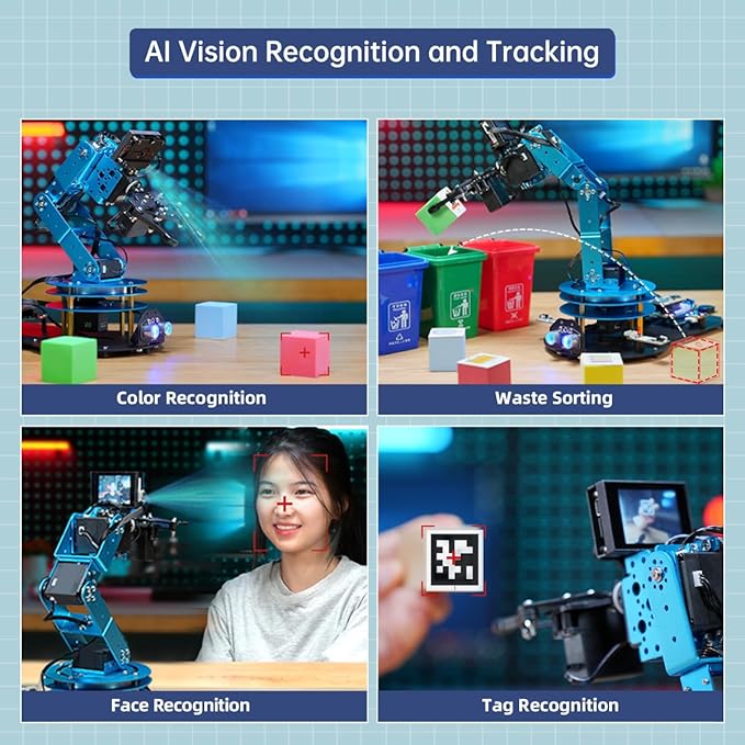 Robotic Arm Kit 6DOF Programming Robot Arm with 6 Servos, Handle, Mechanical Claw, etc, PC Software APP Control with Tutorial for Arduino STEM Education & Engineering Science Kits, LeArm Open Source