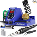 WEP 926LED V3 Soldering Station 130W MAX Soldering Iron Kit with Solder Wire, 5 Soldering Tips, Tweezers, Solder Sucker, Tip Cleaner, Temperature Control, Sleep Mode, C-F Conversion