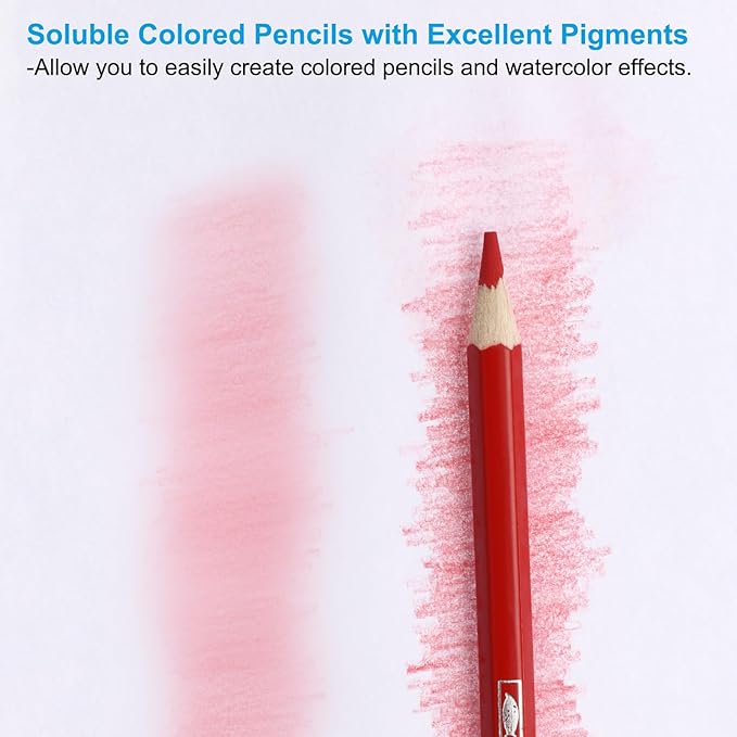 PATIKIL Watercolor Pencil, 6Pcs Water Soluble Pencils for Blending, Coloring, Sketch Drawing, Painting, Yellow
