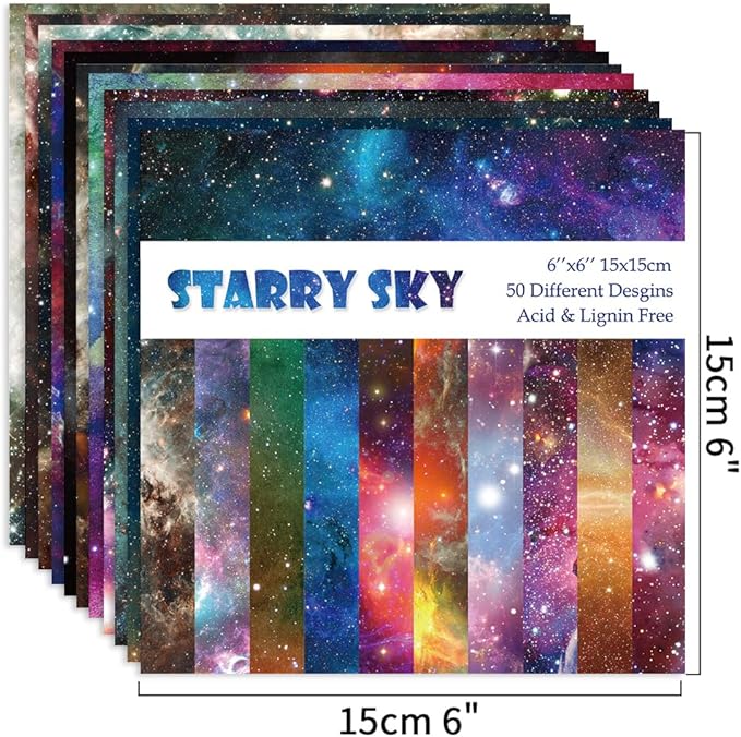 Origami Paper Kit 100 Sheets 70GSM 6 Inch Square Double Sided Color 100 Vivid Solid Colors for Hand Crafts Origami Paper Arts Creativity. Galactic System