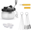 AGPTEK Airbrush Cleaning Kit - Glass Cleaning Pot, Filters, Scraper Needle, Tube Brushes