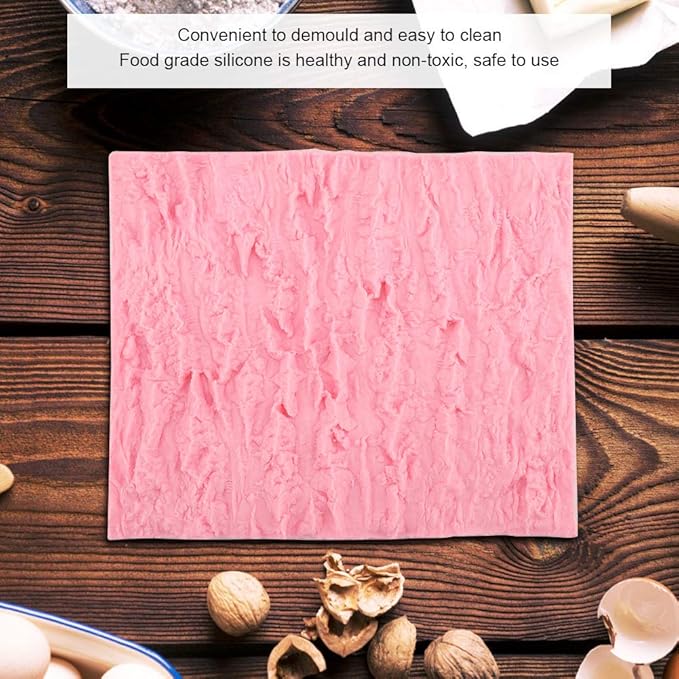 Rectangle Cake Tree Bark Texture Design Silicone Icicle Lace Bread Baking Non Stick Fondant Impression Mat Desserts DIY Baking Tool for Cakes Decorating Wedding Celebrations