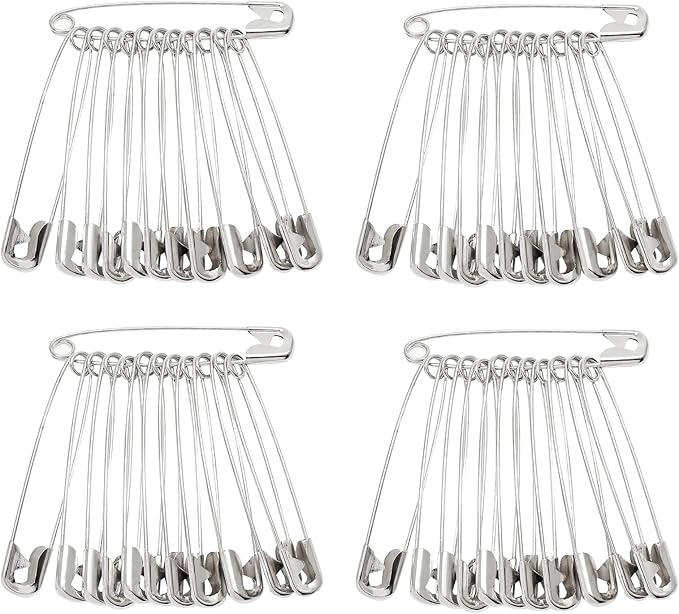 200 PCS 1.1 Inch Heavy Duty Silver Metal Sewing Pins for DIY Crafts Jewelry Making Baby Clothing, Nickel Plated