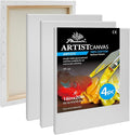 PHOENIX Professional Stretched Canvas for Painting - 16x20 Inch/4 Pack 3/4 Inch Profile, 100% Cotton 11 Oz. Heavy Duty Gesso Triple Primed White Blank Artist Canvases for Oil & Acrylic Paints
