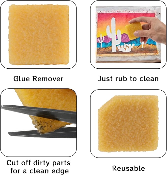 WHTCHSU 12 pcs Glue and Residue Eraser Rubber Cement Cleaner for Removing Adhesive and Residues from Paper Plastic and More