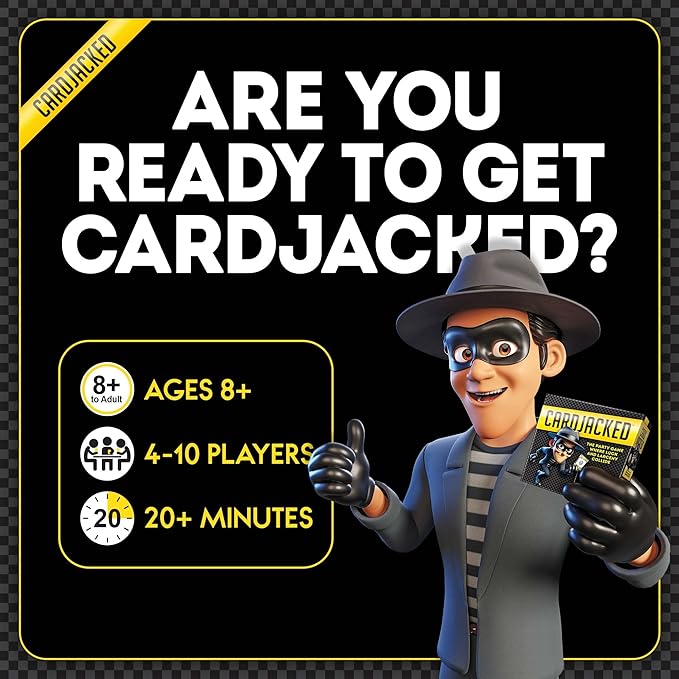 CARDJACKED Party Game – 4-10 Players, Ages 8+, 20+ Minutes – Family-Friendly Strategy for Kids, Teens & Adults for Game Night