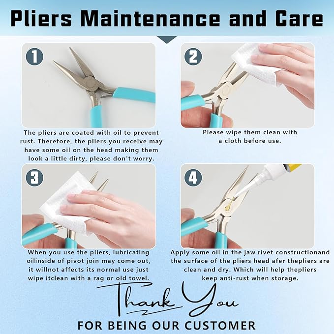 3 Pcs Jewelry Pliers Set - Needle Nose, Round Nose and Wire Cutters for Jewelry Making, Repair and Crafts，Wire Wrapping Beading Crafts Pliers