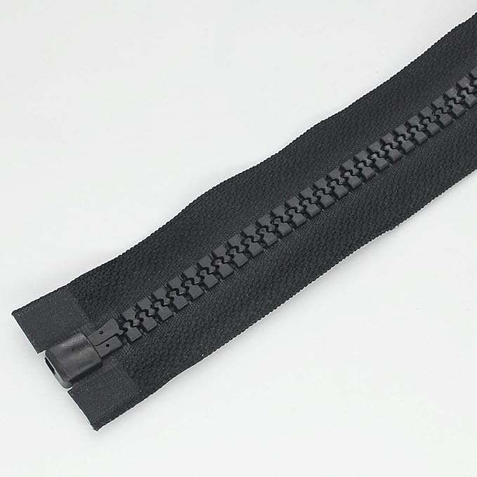 Leekayer 1PCS #10 72 Inch Heavy Duty Zippers for Sewing Separating Large Plastic Zippers Black Tape with Double Pull Tab Slider, Sleeping Bag, Boat, Canvas, Cover, Trampoline, Dog Bed,Tent (72" 1pcs)