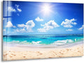 My Photostation.com 28Wx18H'' Summer Beach Landscape Glass Wall ArtTempered Glass Printing Wall Decor Large Wall Art Wall Hangings