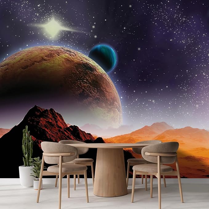 wall26 Wall Sticker/Wall Mural Peering into a Vibrantly Colored Space, Not Peel and Stick, Non-Woven Wallpaper Decorative for Bedroom, Living Room,Office - 120x192 inches