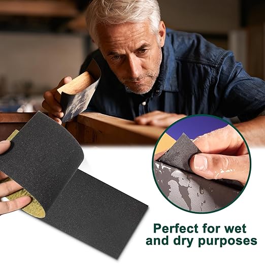 20PCS Sand Paper 120 Grit Sandpaper Sheets, 9 x 3.6 Inch Wet Dry Sandpaper Sheets, Sand Paper for Metal, Wood Furniture, Automotive and Crafts