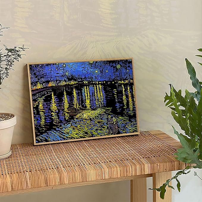 Scratch Art Painting 4 Pcs Vincent Van Gogh Scratch Rainbow Paper Set for Adults and Kids, DIY Sketch Card Engraving Craft Night View Scratchboard with 4 Tools - Cafe Terrace, Sunflowers, Starry Night