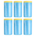 uxcell Pre-Taped Masking Film, 3.6ft x 82ft Plastic Paint Drop Cloth with Medium-Tack Painters Tape for Painting Spraying Protection Blue Film 6Pcs